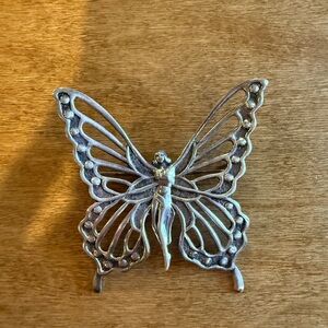 Silver Butterfly Brooch